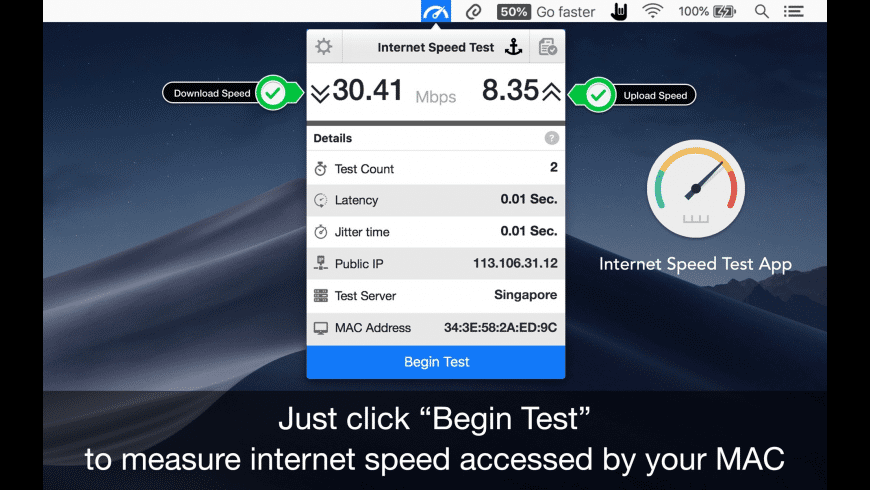Internet speed test for mac